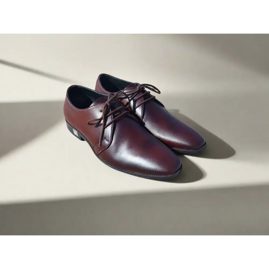 Derby Genuine Leather Shoes Chocolate Brown - Rambler Shoes FZE