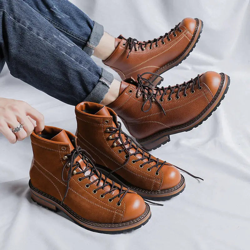 Boots men Genuine leather