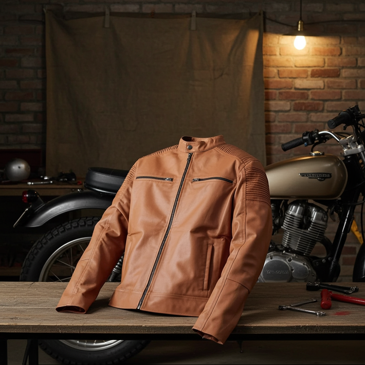 "Leather Jacket" alt="Men Leather Jacket" 