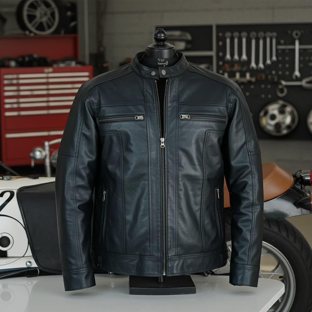 "Leather Jacket" alt="Men Leather Jacket" 