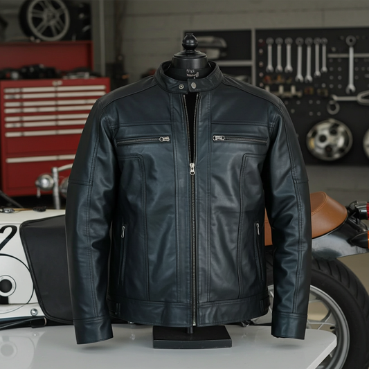 "Leather Jacket" alt="Men Leather Jacket" 