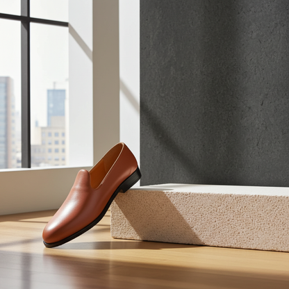 "Loafer shoes PU Brown" alt="Loafer"alt="Men Loafer Dubai"