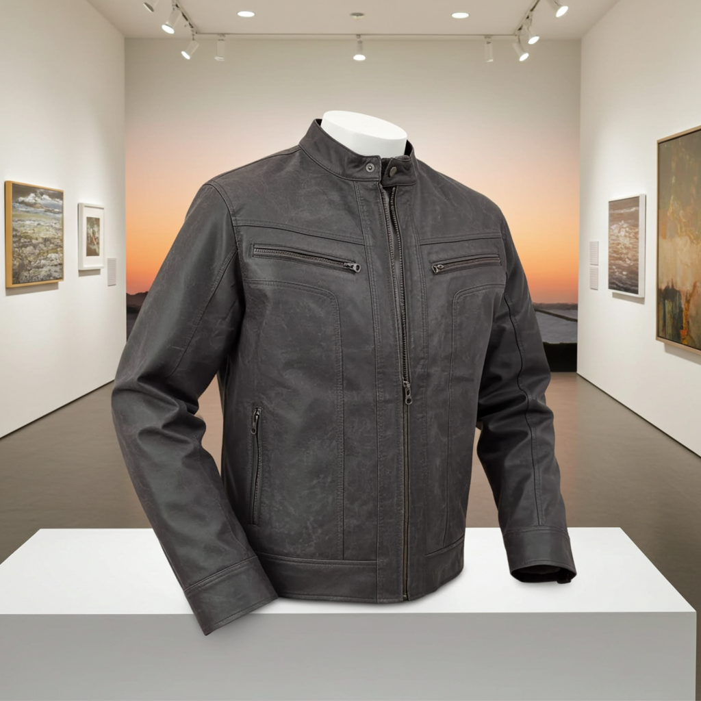 "Leather Jacket" alt="Men Leather Jacket" 