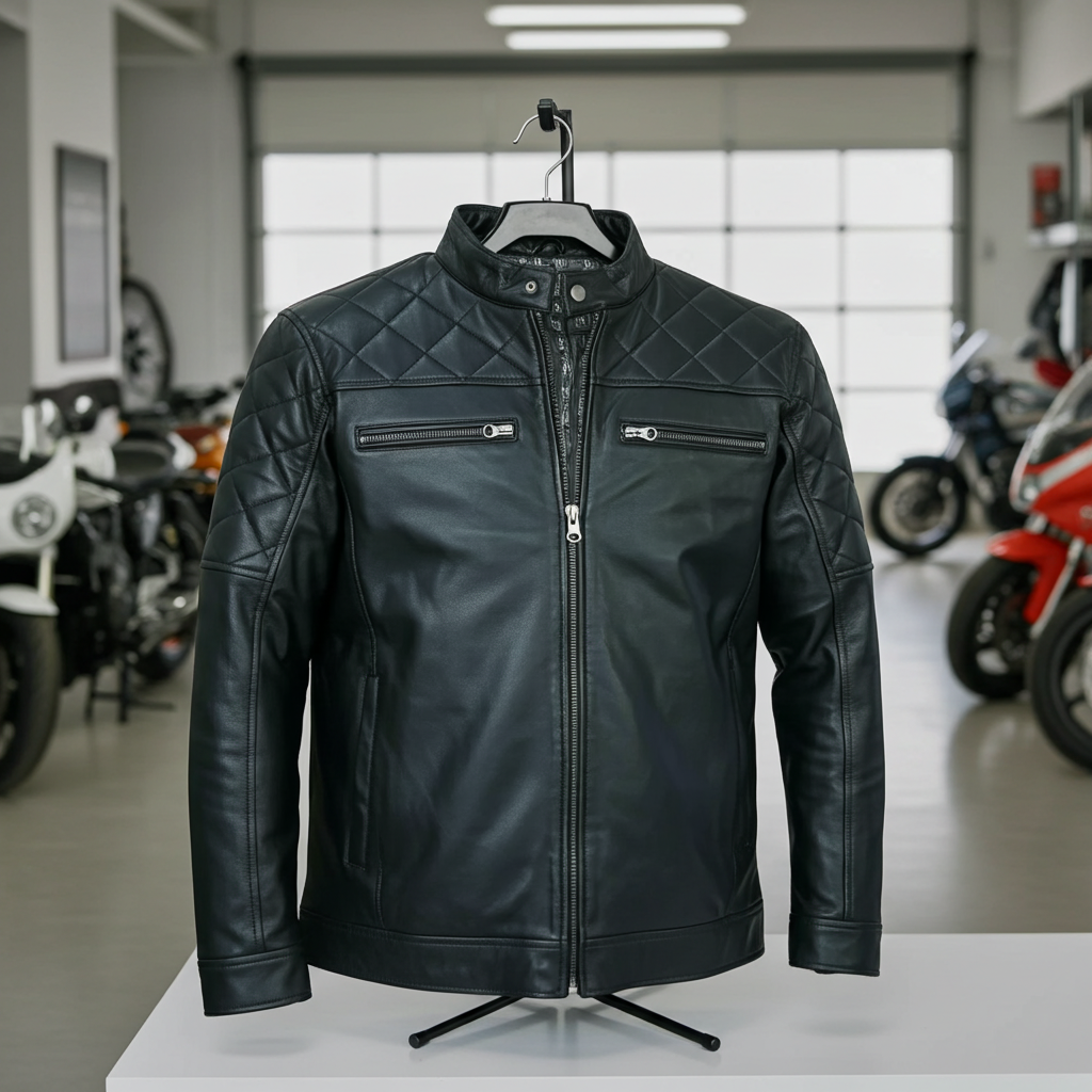 "Leather Jacket" alt="Men Leather Jacket" 