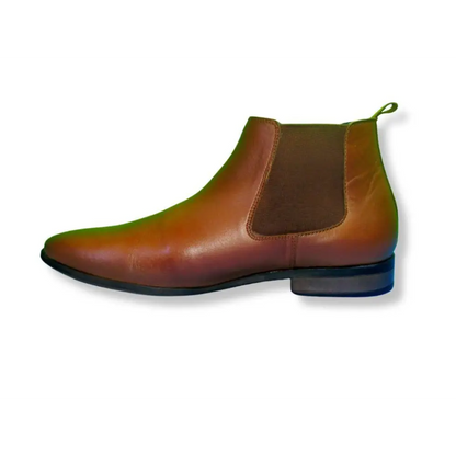 Chelsea Boot Golden Brown Genuine Leather shoes men - Leather Shoes for men
