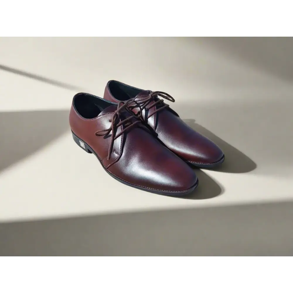 Derby Genuine Leather Shoes Chocolate Brown - Rambler Shoes FZE