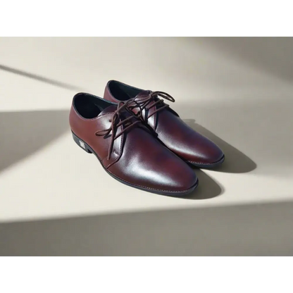 Derby Genuine Leather Shoes Chocolate Brown - Rambler Shoes FZE