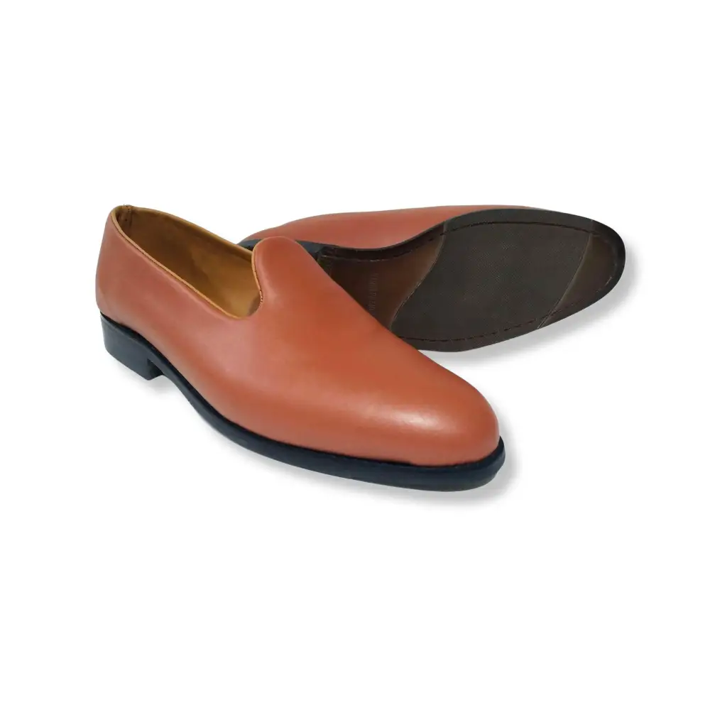 Loafer PU Leather Shoes Brown - Rambler Shoes FZE