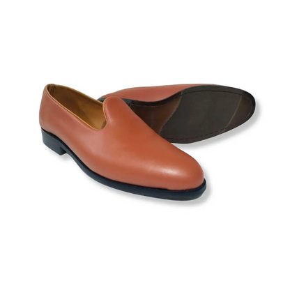 Loafer PU Leather Shoes Brown - Rambler Shoes FZE
