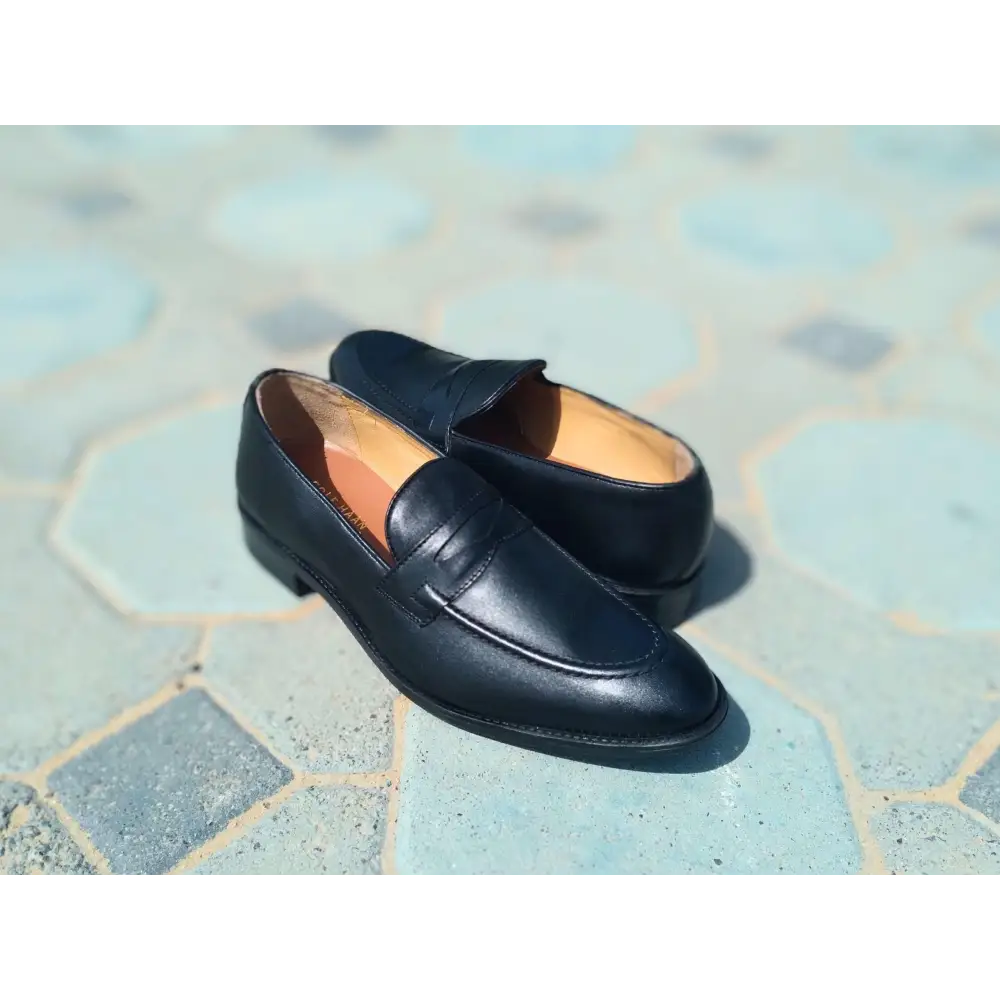 Loafer Shoes Genuine Leather Black - Rambler Shoes FZE