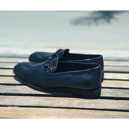 Loafer Shoes Genuine Leather Black - 41 - Leather Shoes for men