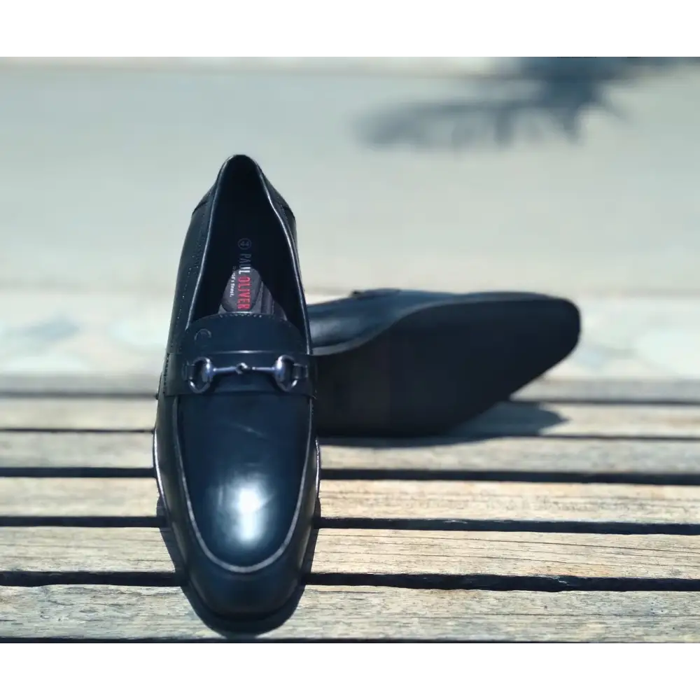 Loafer Shoes Genuine Leather Black - 41 - Leather Shoes for men