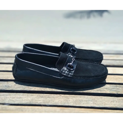 Loafer Shoes Genuine Leather Black - 41 - Leather Shoes for men