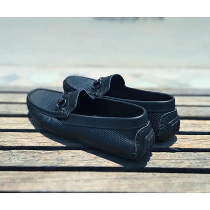 Loafer Shoes Genuine Leather Black - 41 - Leather Shoes for men