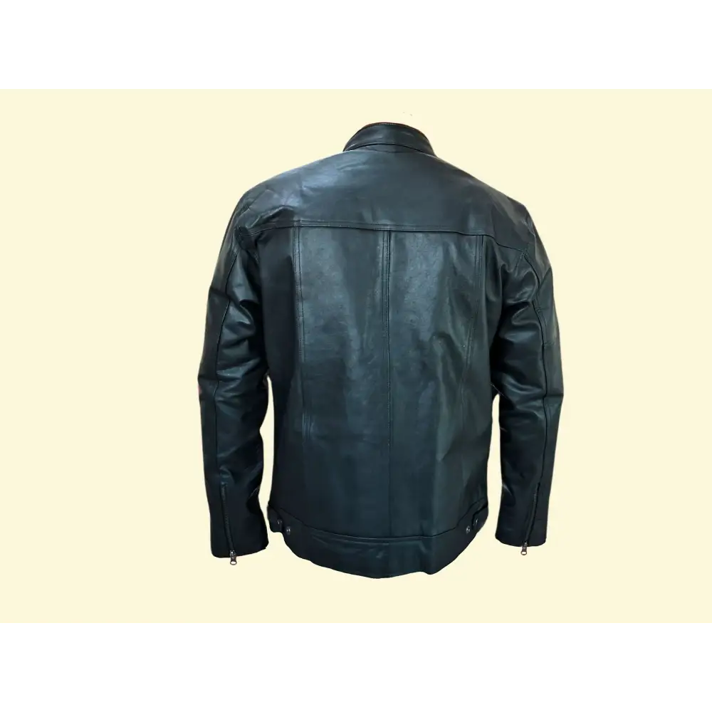 Men Jacket: Leather Jacket Black Genuine Leather