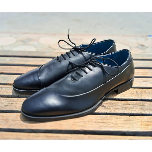 Shoes Genuine Leather Plain toe Black_oxford design - 44 - Leather Shoes for men