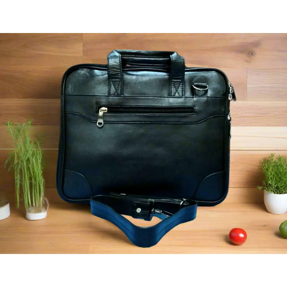 Standard Leather Laptop Bag Black Genuine Leather - Bags